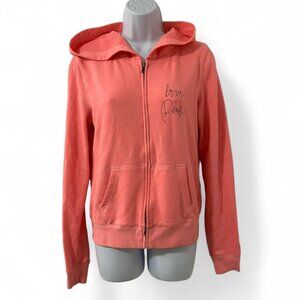 Y2K Pink Victoria's Secret Sweater Hoodie Zip up 2000s Whimsigoth Punk Grunge